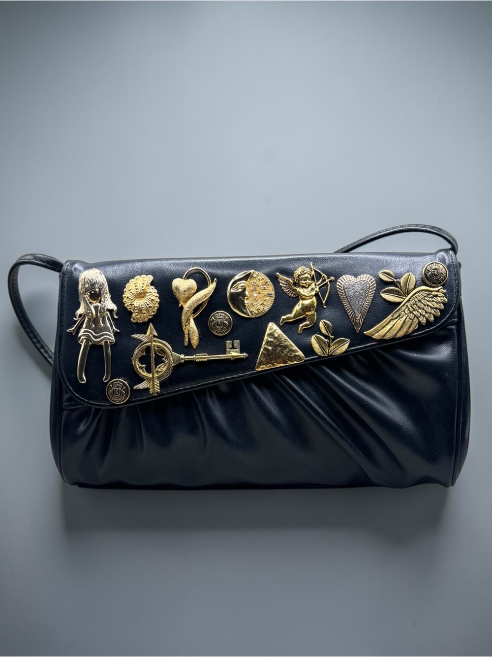 One-of-a-Kind Upcycled Vintage Brooch Bag | Gold Statement Embellished Shoulder